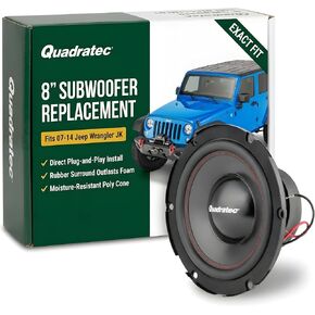 Quadratec 8" Factory Subwoofer Replacement - Fits Jeep Wrangler JK 2-Door 2007-2014 - Factory Subwoofer Replacement in Saudi Arabia