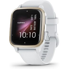 Garmin Venu® Sq 2 GPS Smartwatch, All-Day Health Monitoring, Long-Lasting Battery Life, AMOLED Display, Cream Gold and White (Renewed) in Saudi Arabia