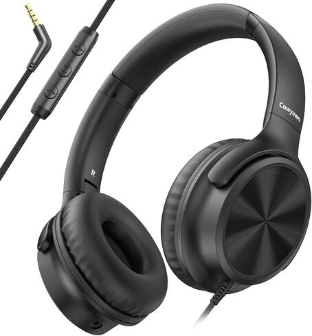 Cowyawn Wired Headphones with Mic, Over Ear 3.5mm Plug in Corded Headphones in Kuwait