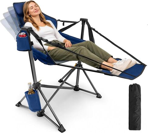 HOPERAN Hammock Camping Chair with Footrest 400lb Swing Chair, Black 2 Pack in Saudi Arabia
