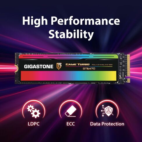 Gigastone Game Turbo PCIe Gen4x4 SSD 500GB (2-Pack) ما يصل إلى 7000 ميجابايت/ثانية مع التخزين المؤقت SLC للألعاب/الكمبيوتر الشخصي/سطح المكتب/الكمبيوتر المحمول ضمان لمدة 5 سنوات M.2 NVMe PCIe 4.0 2280 محرك أقراص الحالة الصلبة الداخلي in Kuwait
