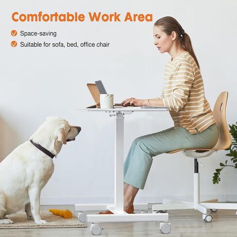 Sweetcrispy Mobile Rolling Desk with Wheels, Small Standing Desk in Saudi Arabia