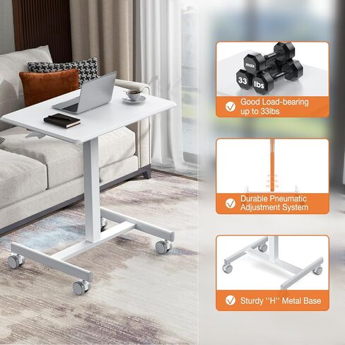 Sweetcrispy Mobile Rolling Desk with Wheels, Small Standing Desk in Saudi Arabia