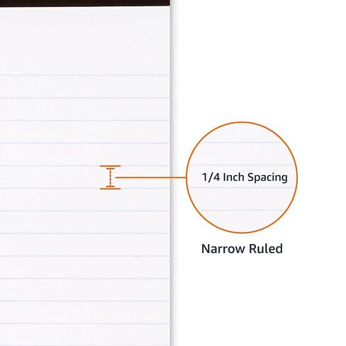 Amazon Basics Narrow Ruled Lined Writing Note Pads for Notes, Office Supplies, 5" x 8", White, 12-Pack of 50 Pages, Perforated in Kuwait
