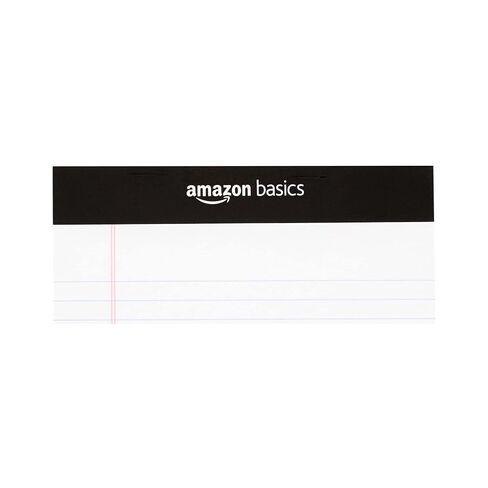 Amazon Basics Narrow Ruled Lined Writing Note Pads for Notes, Office Supplies, 5" x 8", White, 12-Pack of 50 Pages, Perforated in Kuwait