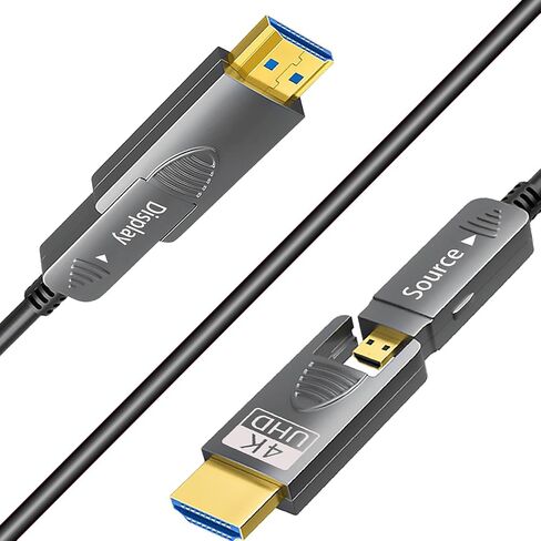 كابل HDMI 175 قدم 4K، كابل HDMI من الألياف الضوئية، Micro HDMI إلى HDMI، نوع قابل للفصل من A إلى D، D إلى D، سرعة فائقة 18 جيجابت في الثانية، مرن نحيف، طويل ممتد، لجهاز العرض TV Xbox PS in Saudi Arabia