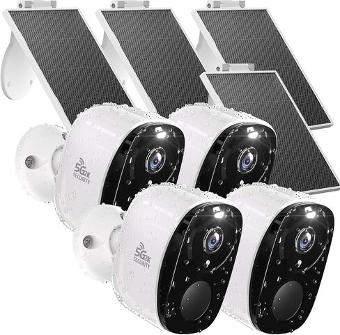 Rraycom 2.4/5G 4PC Wireless Solar Outdoor Security Camera with Solar Panels in Saudi Arabia