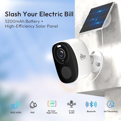 Rraycom 2.4/5G 4PC Wireless Solar Outdoor Security Camera with Solar Panels in Saudi Arabia