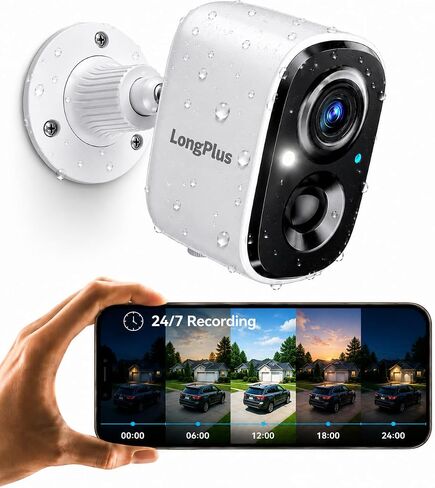 LongPlus 4K Outdoor Camera Wireless Battery Powered, WIFI6 Security Camera in Saudi Arabia