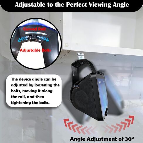 Under Cabinet Mount for Echo Show 8 (1st & 2nd Gen), Adjustable 30° Heavy Duty Kitchen Cabinet Hanging Holder with Cable Management, Space-Saving Hanging Display Bracket for Kitchens & RVs in Saudi Arabia
