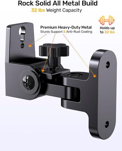 Universal Speaker Wall Mount Bracket Pair for Rear or Bookshelf Speakers in Kuwait