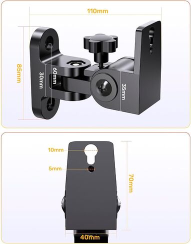 Universal Speaker Wall Mount Bracket Pair for Rear or Bookshelf Speakers in Kuwait