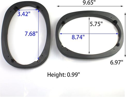 FDXGYH 2 Pcs 6" X 9" Auto Car Universal Fit ABS Speaker Spacers Car Stereo Speaker Spacer Adaptor Ring Mounting Bracket (Black) in Saudi Arabia