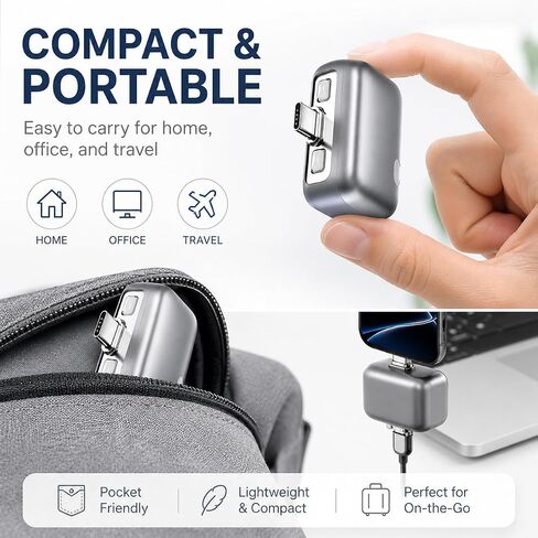 140W Smart Auto Stop Charging Adapter, Silver Disconnect Charger for Laptop, Phone & Tablet, Auto Shut Off USB-C Charger Adapter, Charger Stops Charging When Full, Travel Charging Accessory in Saudi Arabia
