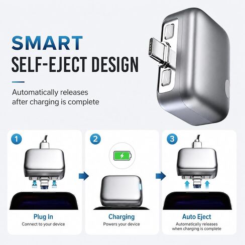 140W Smart Auto Stop Charging Adapter, Silver Disconnect Charger for Laptop, Phone & Tablet, Auto Shut Off USB-C Charger Adapter, Charger Stops Charging When Full, Travel Charging Accessory in Saudi Arabia