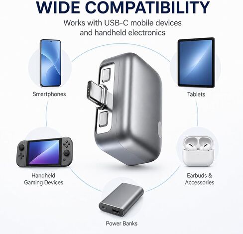 140W Smart Auto Stop Charging Adapter, Silver Disconnect Charger for Laptop, Phone & Tablet, Auto Shut Off USB-C Charger Adapter, Charger Stops Charging When Full, Travel Charging Accessory in Saudi Arabia