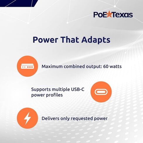 PoE Texas in-Wall Dual USB-C Power Adapter, 30W Per Port in Saudi Arabia
