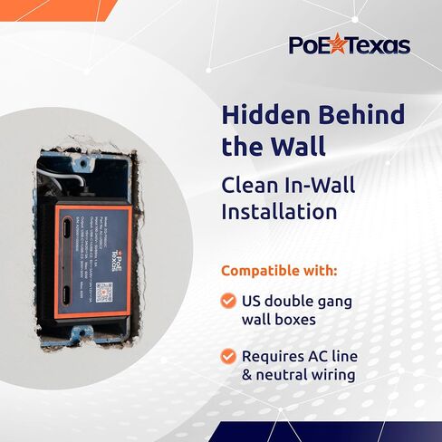 PoE Texas in-Wall Dual USB-C Power Adapter, 30W Per Port in Saudi Arabia