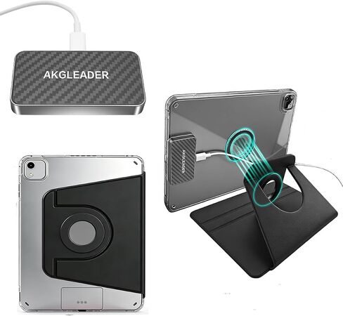 Magnetic Wireless Charger with Case for iPad Pro 11" (1st/2nd/3rd/4th) Air 11"(M2/M3) Air 10.9"(4th/5th),Adapter Not Included in Saudi Arabia