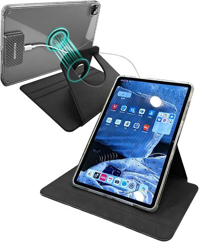 Magnetic Wireless Charger with Case for iPad Pro 11" (1st/2nd/3rd/4th) Air 11"(M2/M3) Air 10.9"(4th/5th),Adapter Not Included in Saudi Arabia