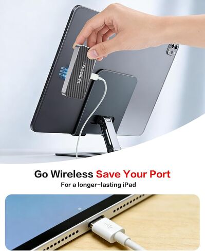 Magnetic Wireless Charger with Case for iPad Pro 11" (1st/2nd/3rd/4th) Air 11"(M2/M3) Air 10.9"(4th/5th),Adapter Not Included in Saudi Arabia