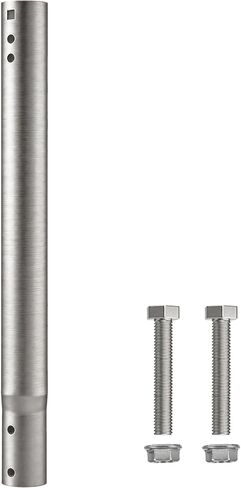 14'' Antenna Pole Mount Extension Pipe with Two Mounting Holes, Compatibility with ASIN B0DLKGHV6J and B0D4XZWFBR, Stainless Steel Extender Tube Bracket Rod Allows for Length Adjustment in Saudi Arabia