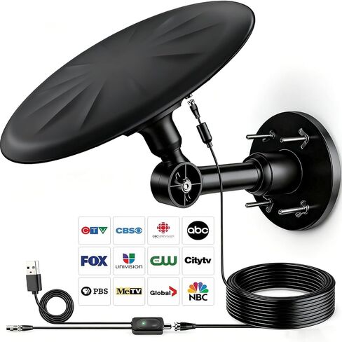 Omni Directional Outdoor TV Antenna for Local Channel Receive, White in Saudi Arabia