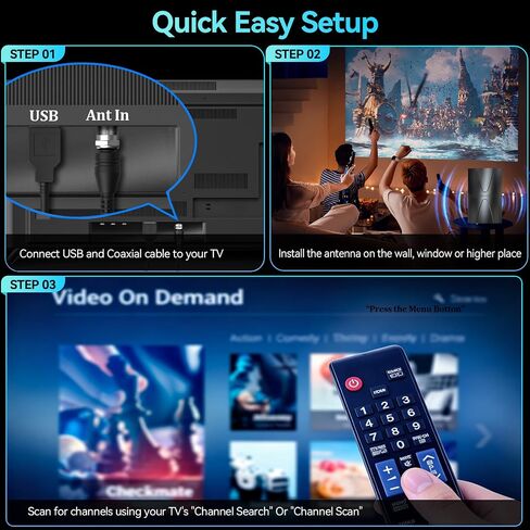 5000+ Miles TV Antenna, 2026 Upgraded Digital Antenna with Signal Booster in Saudi Arabia