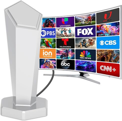 TV Antenna for Smart TV Indoor, Digital Indoor TV Antenna for Local Channels with Strong Magnetic Base, Long Range Reception,Easy Installation, 4K HD 1080P,8.2ft Cables in Saudi Arabia