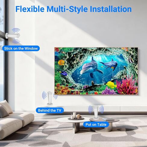 TV Antenna for Smart TV Indoor, Digital Indoor TV Antenna for Local Channels with Strong Magnetic Base, Long Range Reception,Easy Installation, 4K HD 1080P,8.2ft Cables in Saudi Arabia