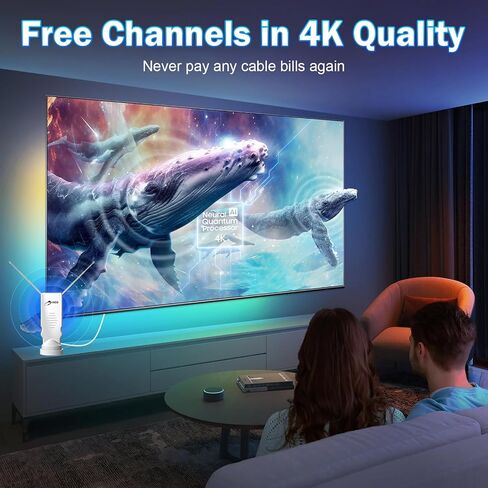 Rabbit Ear TV Antenna 2025 Upgraded -HIDB TV Antenna for Smart TV Indoor, Cut Cable for Free 4K/1080p HD Channels, Long Range Reception, 360° Signal for Smart & Old TVs, Easy Setup, VHF/UHF Support! in Saudi Arabia