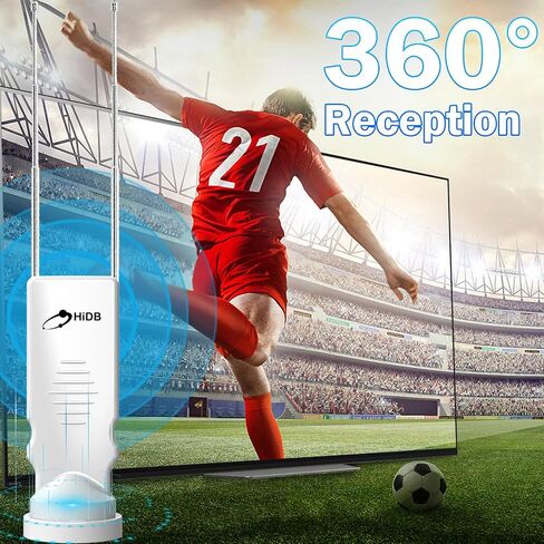 Rabbit Ear TV Antenna 2025 Upgraded -HIDB TV Antenna for Smart TV Indoor, Cut Cable for Free 4K/1080p HD Channels, Long Range Reception, 360° Signal for Smart & Old TVs, Easy Setup, VHF/UHF Support! in Saudi Arabia