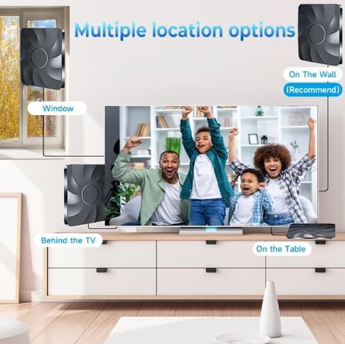 2026 Digital TV Antenna for Smart TV Indoor, 5000+ Miles Long Range HD Antenna for Local Channels with Signal Booster Amplifier, Support 8K 4K 1080p for All TVs - 38FT Coax Cable in Saudi Arabia
