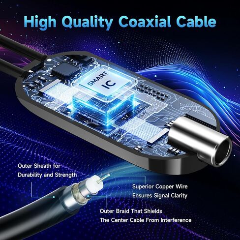 2026 Digital TV Antenna for Smart TV Indoor, 5000+ Miles Long Range HD Antenna for Local Channels with Signal Booster Amplifier, Support 8K 4K 1080p for All TVs - 38FT Coax Cable in Saudi Arabia