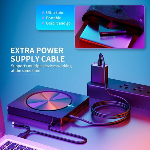 External CD/DVD Drive,DVD Player for Laptop,6 in 1 Portable DVD Reader Writer ROM Drive,USB CD Burner External Disk Drive Compatible with Laptop Desktop Mac,Windows 11/10/8/7 Linux OS in Saudi Arabia