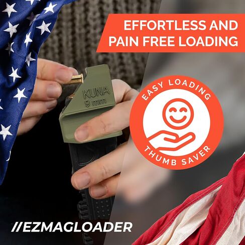 EZMAGLOADER Magazine Loader for the Springfield KUNA 9mm - Easy Pain Free Loading - Comfortable Grip - Speed Loader Accessories - Large Flanges for Thumb Relief in Kuwait