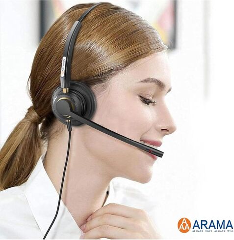 Arama Phone Headset for Office Phones for Polycom & Other IP Phones(A800S1) in Kuwait