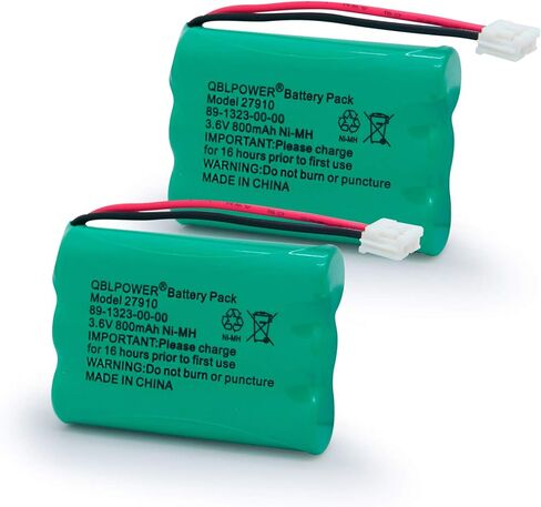 27910 Cordless Phone Battery Rechargeable Compatible with Vtech 89-1323-00-00 AT&T E1112 E2801 TL72108 Motorola SD-7501 RadioShack 23-959 Cordless Handsets 3.6V(Pack of 2) in Saudi Arabia