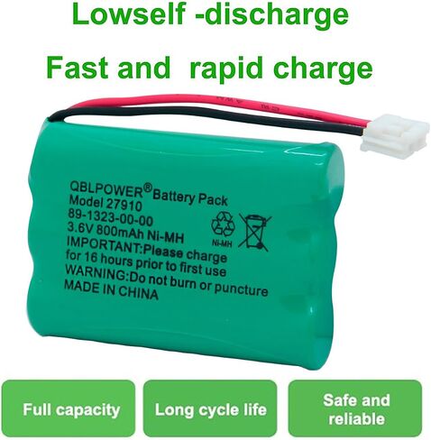 27910 Cordless Phone Battery Rechargeable Compatible with Vtech 89-1323-00-00 AT&T E1112 E2801 TL72108 Motorola SD-7501 RadioShack 23-959 Cordless Handsets 3.6V(Pack of 2) in Saudi Arabia
