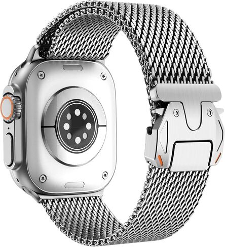 FULLIFE Stainless Steel Milanese Mesh Loop Apple Watch Ultra Band for Men in Kuwait