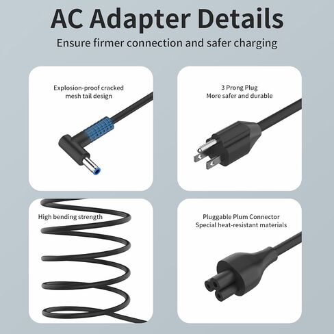 45W 19.5V 2.31A 741727-001 L25296-001/002/003/004 213349-109 TPN-CA14 TPN-LA15 Laptop Charger Compatible with HP Pavilion 15 14 13 11 Notebook Stream 14 13 11 Envy X360 Blue Tip Adapter Power Cord in Saudi Arabia