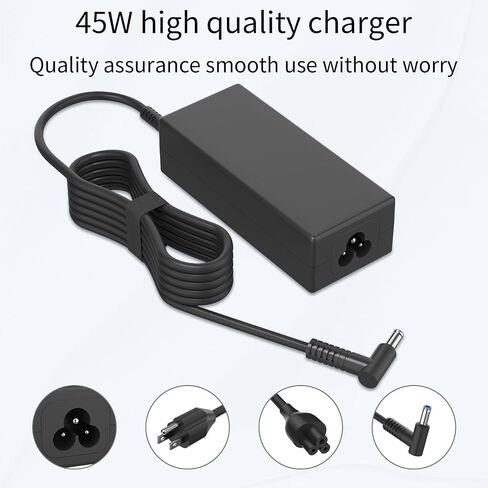 45W 19.5V 2.31A 741727-001 L25296-001/002/003/004 213349-109 TPN-CA14 TPN-LA15 Laptop Charger Compatible with HP Pavilion 15 14 13 11 Notebook Stream 14 13 11 Envy X360 Blue Tip Adapter Power Cord in Saudi Arabia