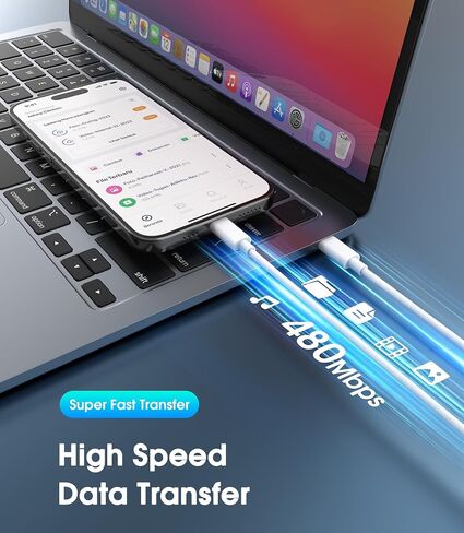 Mac Book Pro Charger - 100W GaN USB C Laptop Charger Compatible with MacBook Pro/Air 16, 15, 14, 13 Inch, MacBook M1 M2 M3 M4 M5, iPad Pro/Air and All Type C Device, Type C to C Fast Charger in Kuwait