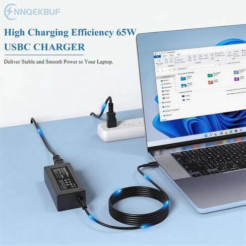 شاحن الكمبيوتر المحمول 65 واط USB C محول الطاقة متوافق مع Dell Chromebook 3100 3110 5190 5300 3300 3380 3400 3500 Latitude 5400 5420 5430 5440 5520 5530 5540 7340 7420 7430 7440 7480 7490 3340 3440 3540 in Kuwait