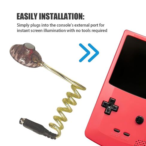 ضوء دودي لـ Game Boy - ضوء شاشة LED متوافق مع GBC/GBP/GBA، مصباح إضاءة مرن، لا حاجة إلى بطاريات، توصيل ألوان عشوائية in Kuwait