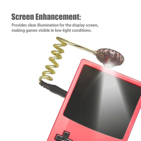 ضوء دودي لـ Game Boy - ضوء شاشة LED متوافق مع GBC/GBP/GBA، مصباح إضاءة مرن، لا حاجة إلى بطاريات، توصيل ألوان عشوائية in Kuwait
