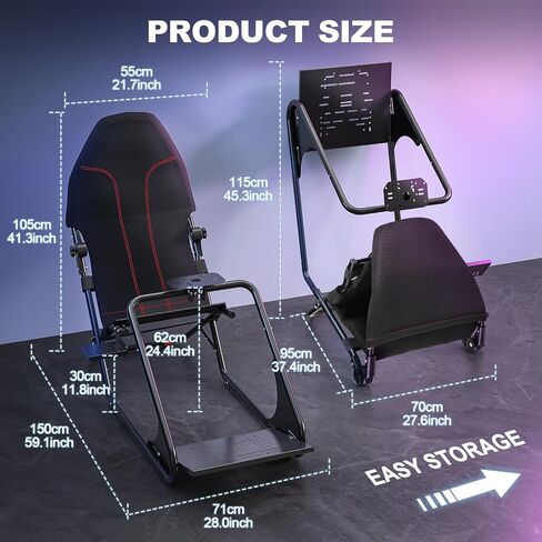 DIWANGUS Foldable Backrest Racing Simulator Cockpit with Seat for Apartment in Kuwait