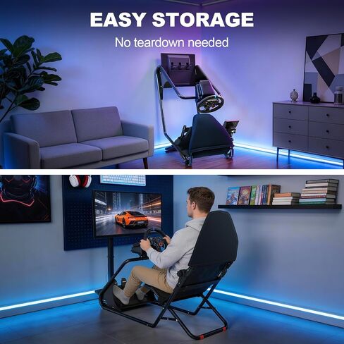 DIWANGUS Foldable Backrest Racing Simulator Cockpit with Seat for Apartment in Kuwait