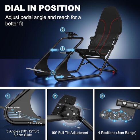 DIWANGUS Foldable Backrest Racing Simulator Cockpit with Seat for Apartment in Kuwait