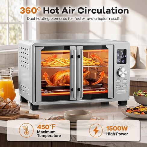 25L/26.4 QT Air Fryer Toaster Oven w/Dual French Doors in Kuwait